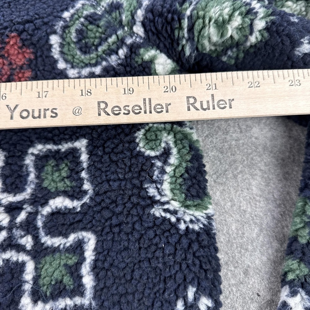 Kith Pinehurst Sherpa Fleece Jacket Mens XS Blue Paisley Snap Bomber - Picture 6 of 10